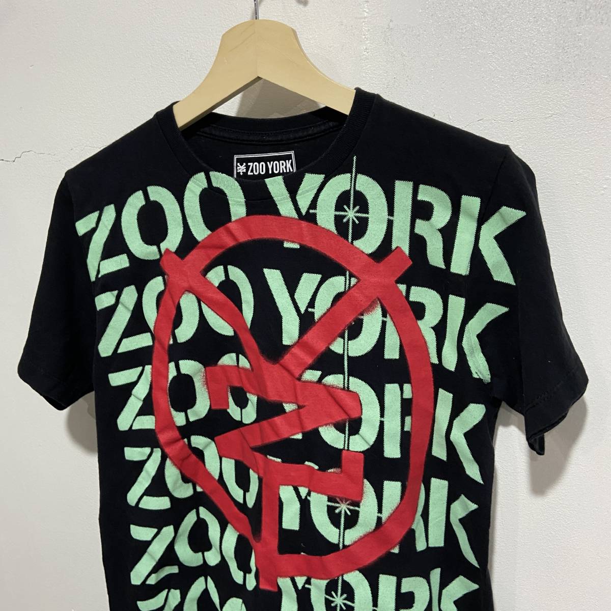 ☆送料無料☆ズーヨークZOOYORK☆プリントTシャツ☆S☆黒☆z20☆ｃ_画像2