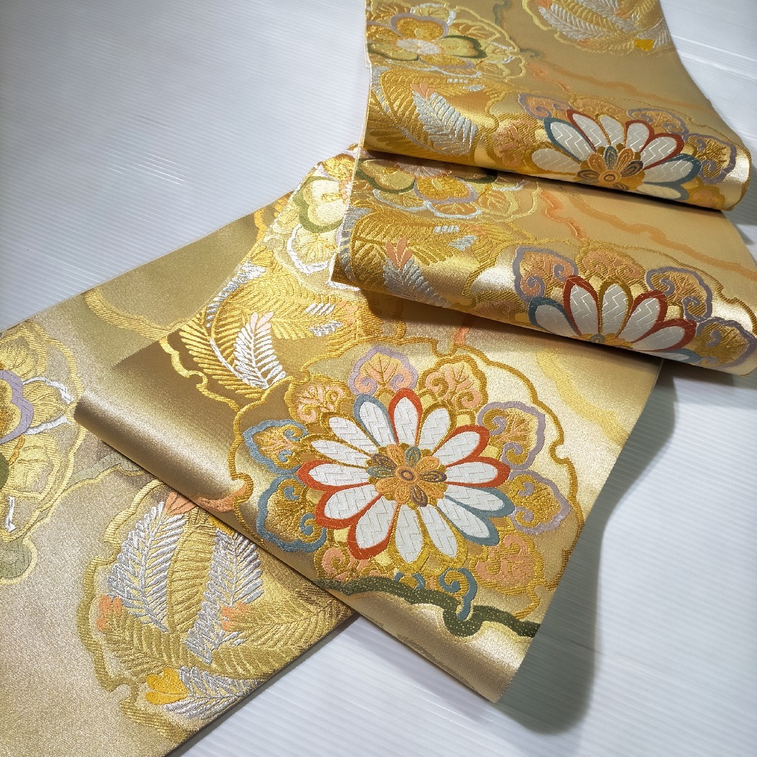 袋帯 正絹 hu555 西陣 吉祥雪輪正倉院華文様 加藤善織物 お 袋帯 正絹 hu555 西陣 吉祥雪輪正倉院華文様 加藤善織物 お