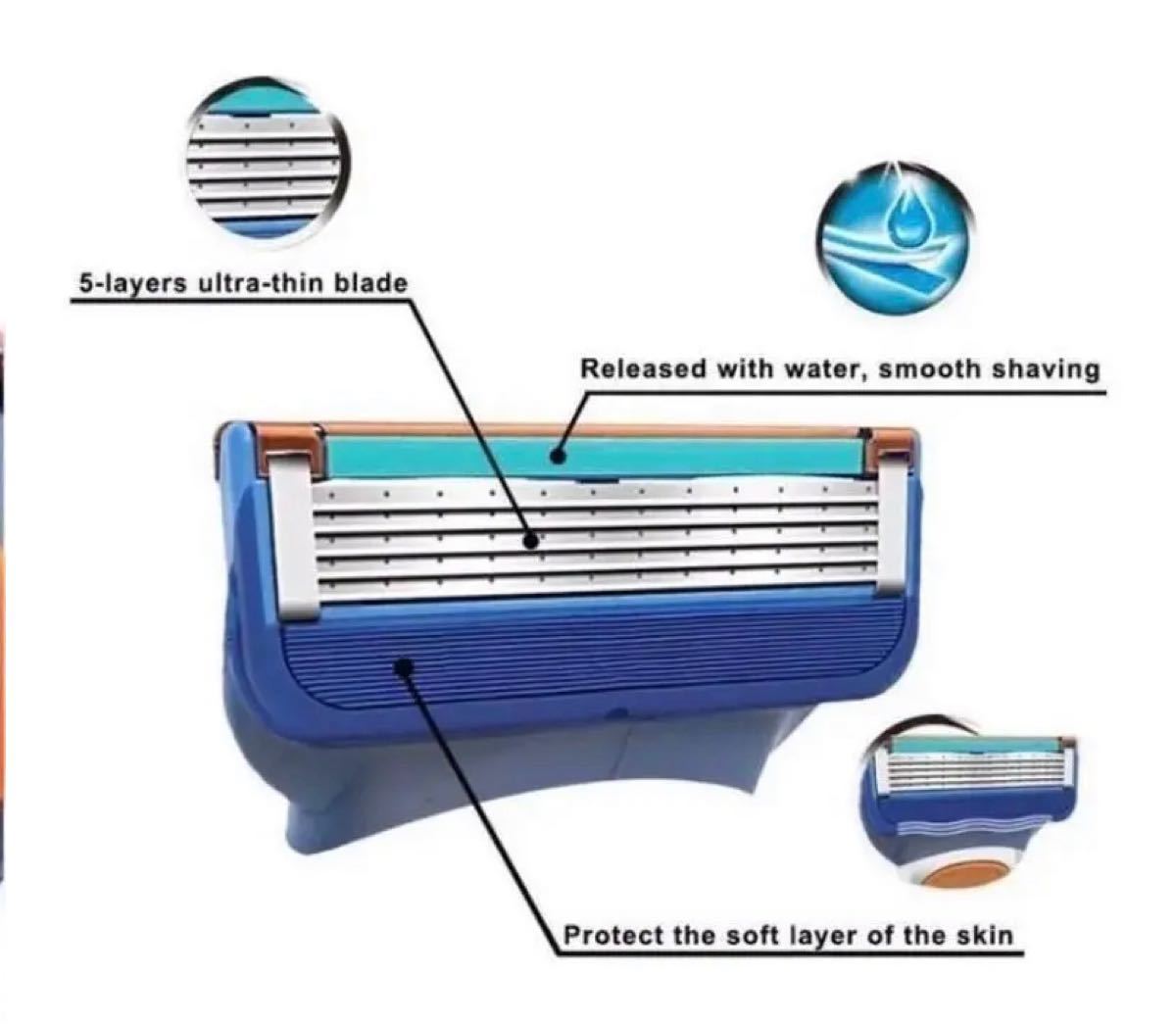 髭剃り替刃 ジレットフュージョン 互換品　オレンジ　16個セット ジレットフュージョン替刃 互換品 Gillette 髭剃り