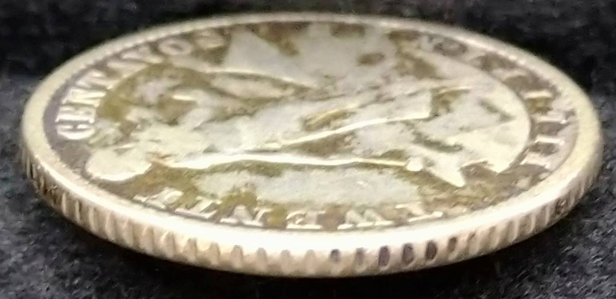 米領フィリピン銀貨　１９１８年　２０センタボ　/　３．９３ｇ_画像8