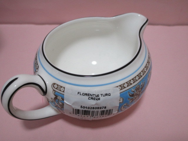 新品　WEDGWOOD／ウェッジウッド　フロレンティーン　ターコイズ　クリーマー S　定価￥38,500です！　原産国イギリス_画像4