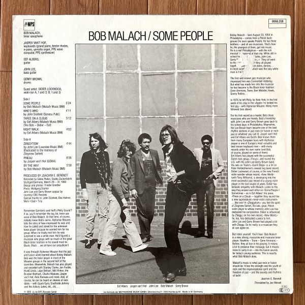 【GER盤/LP/フュージョン】Bob Malach / Some People ■ MPS Records / 0068.258 / Jasper Van't Hof / ジャズロック / 220103_画像2