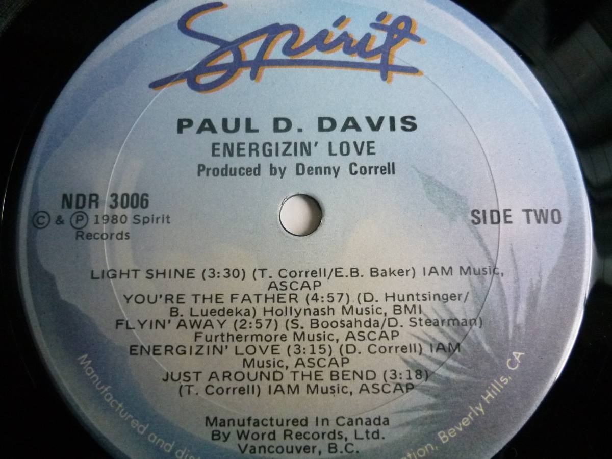 CCM系SSW良質盤(AOR)!!!【視聴】Paul D. Davis『Energizin' Love』LP AOR _画像4