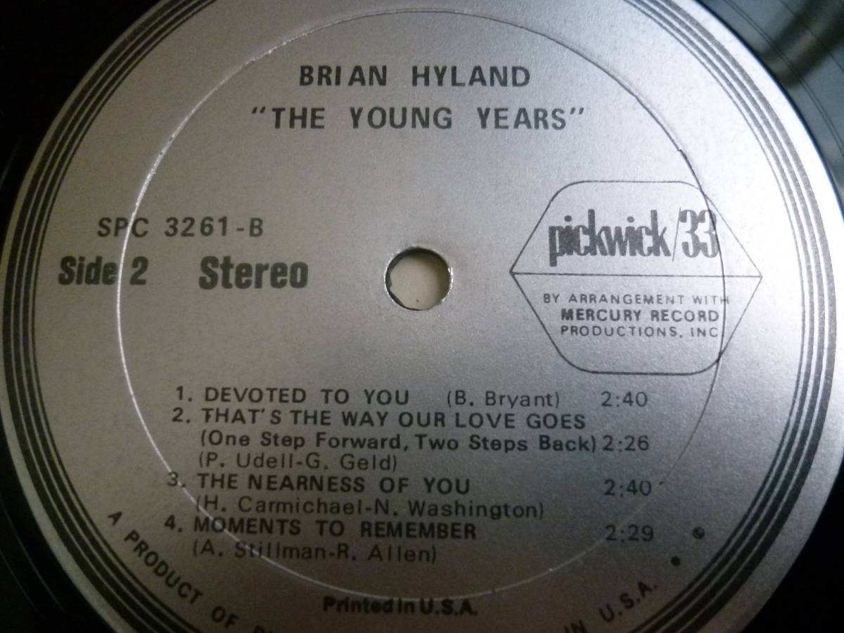 大特価 Brian Hyland Young Years ソフトロック Rock LP Soft