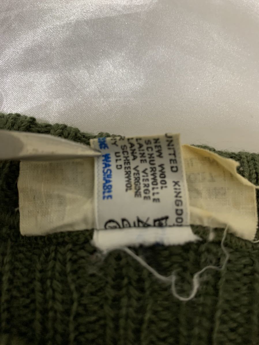 【送料無料 値下げ交渉歓迎】イギリス軍 REMPLOY 1982年製 コマンドセーター OD アーミーグリーン 80sビンテージ 古着 ミリタリー ニット