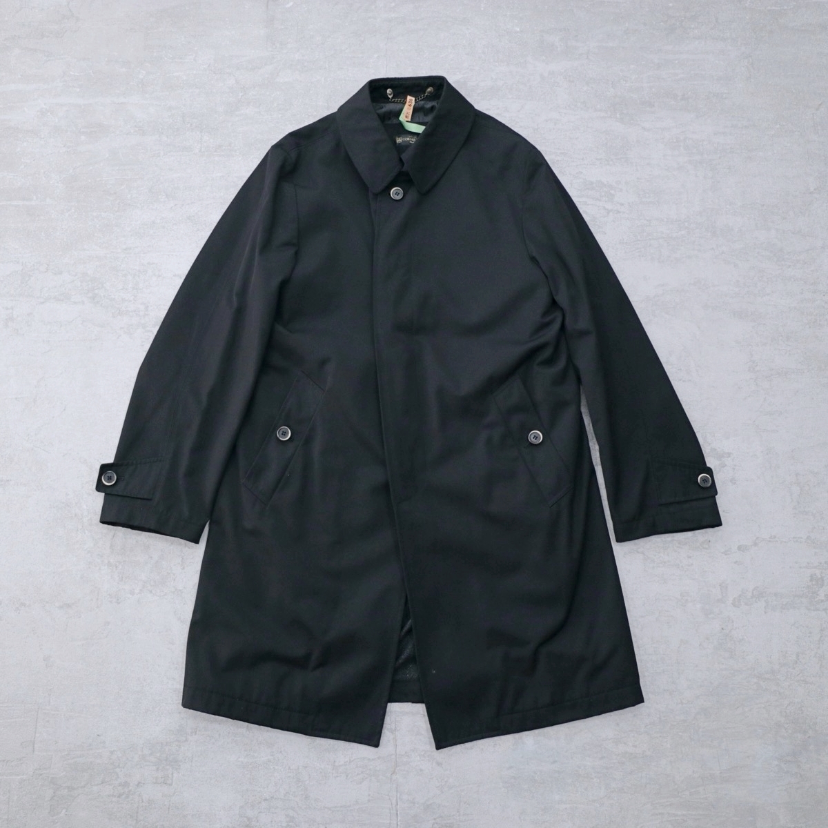 即決】CORNELIANI|コルネリアーニ ステンカラーコート 48 ブラック