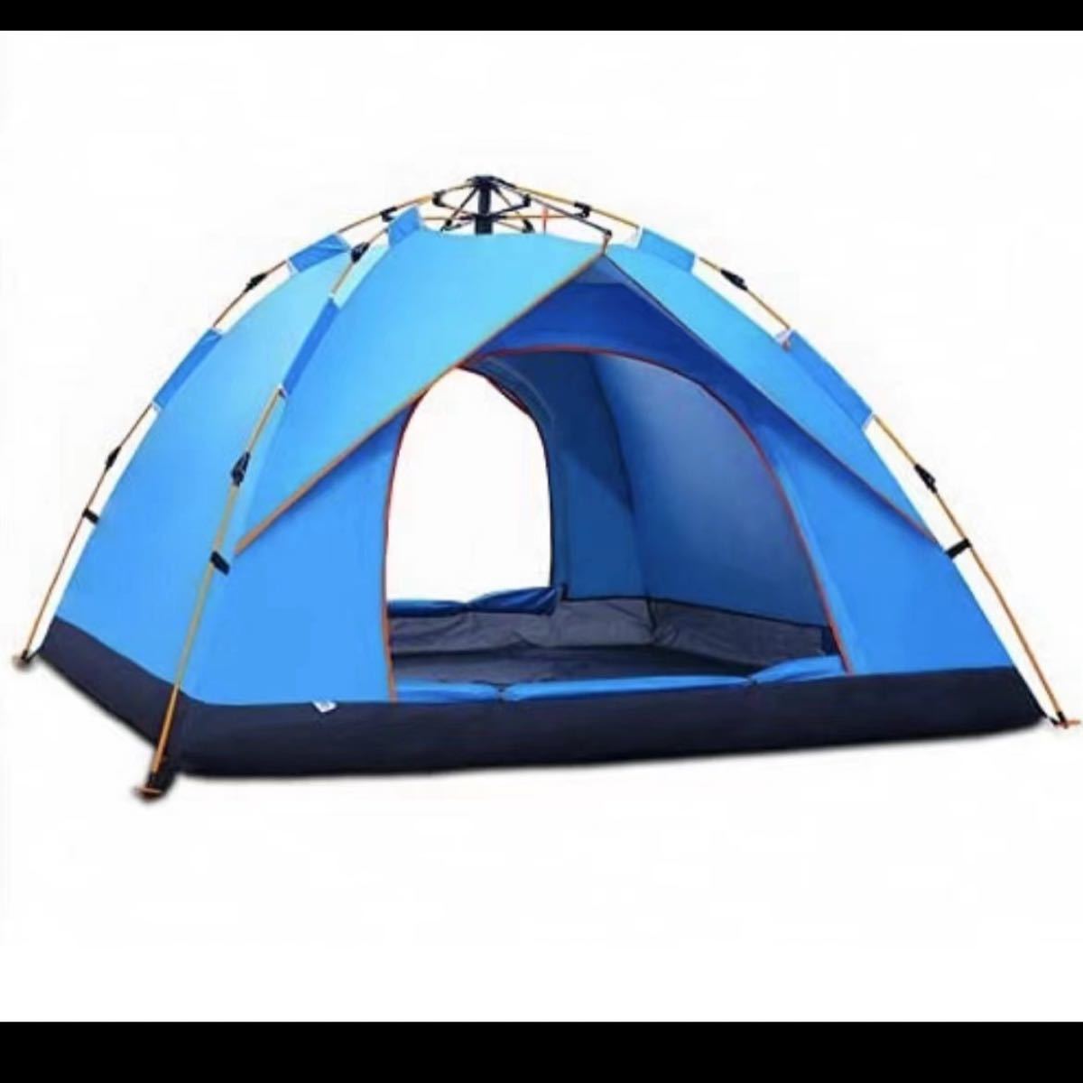 テントワンタッチテント3〜4人用キャンプテント1層式の簡単設置UVカット加工防風・防水折りたたみ超軽量防災