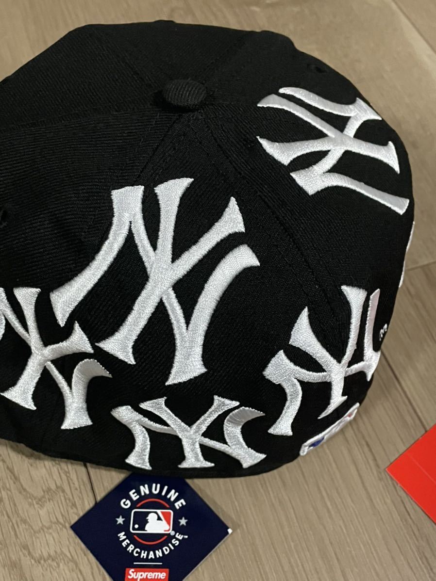 【未試用】7 3/8 Supreme New York Yankees Box Logo New Era Black 黒 ニューエラ シュプリーム ヤンキース_画像4