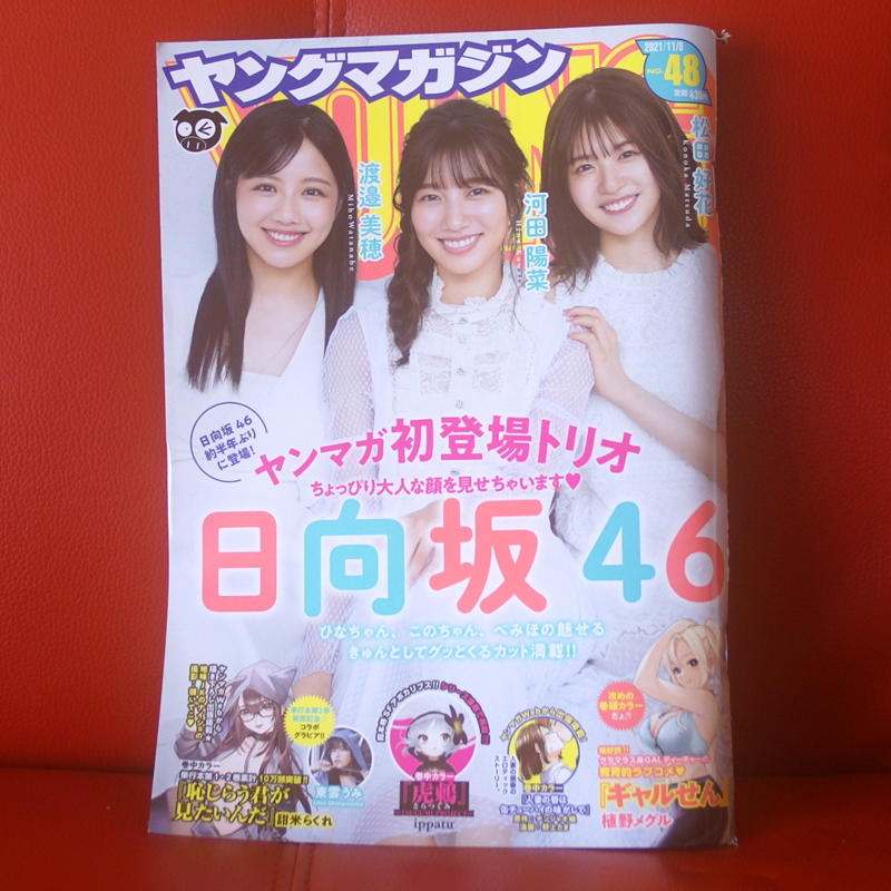 ヤングマガジン2021年48号 日向坂46渡邉美穂 河田陽菜 松田好花 東雲うみ「恥じらう君が見たいんだ」「1日外出録ハンチョウ」福本伸行読切_画像1