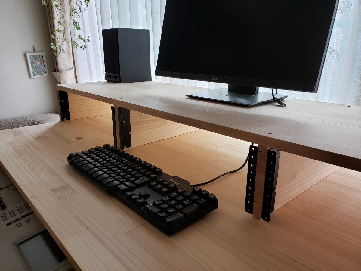 DTMデスク S-152-70 3Uラック付き キーボード シンセサイザー DAW