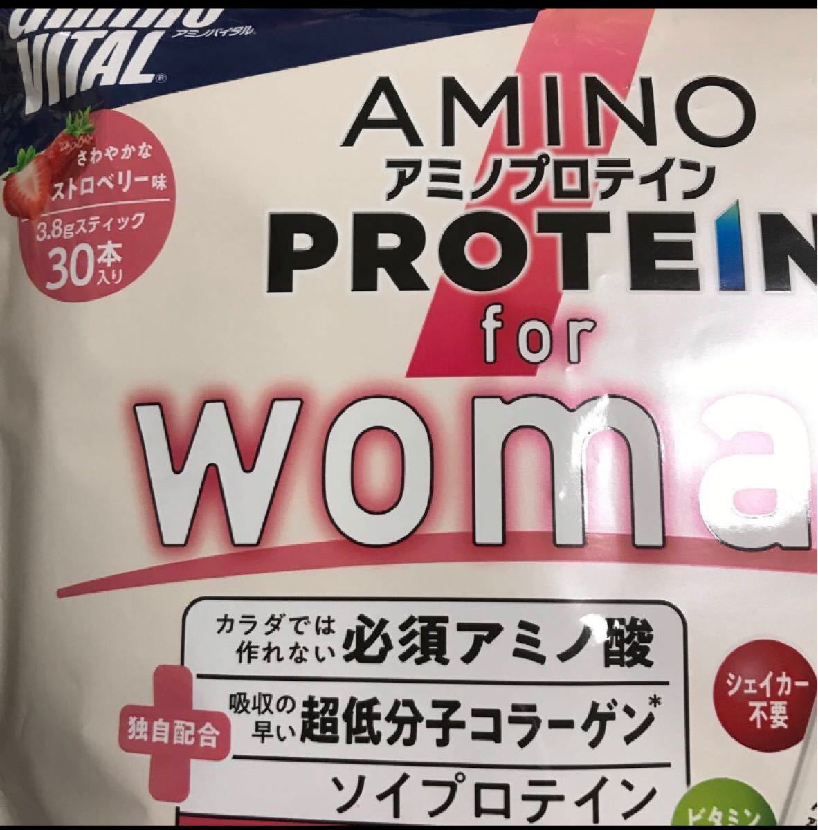 アミノバイタル アミノプロテイン for woman ストロベリー味 3.8g × 30本入 