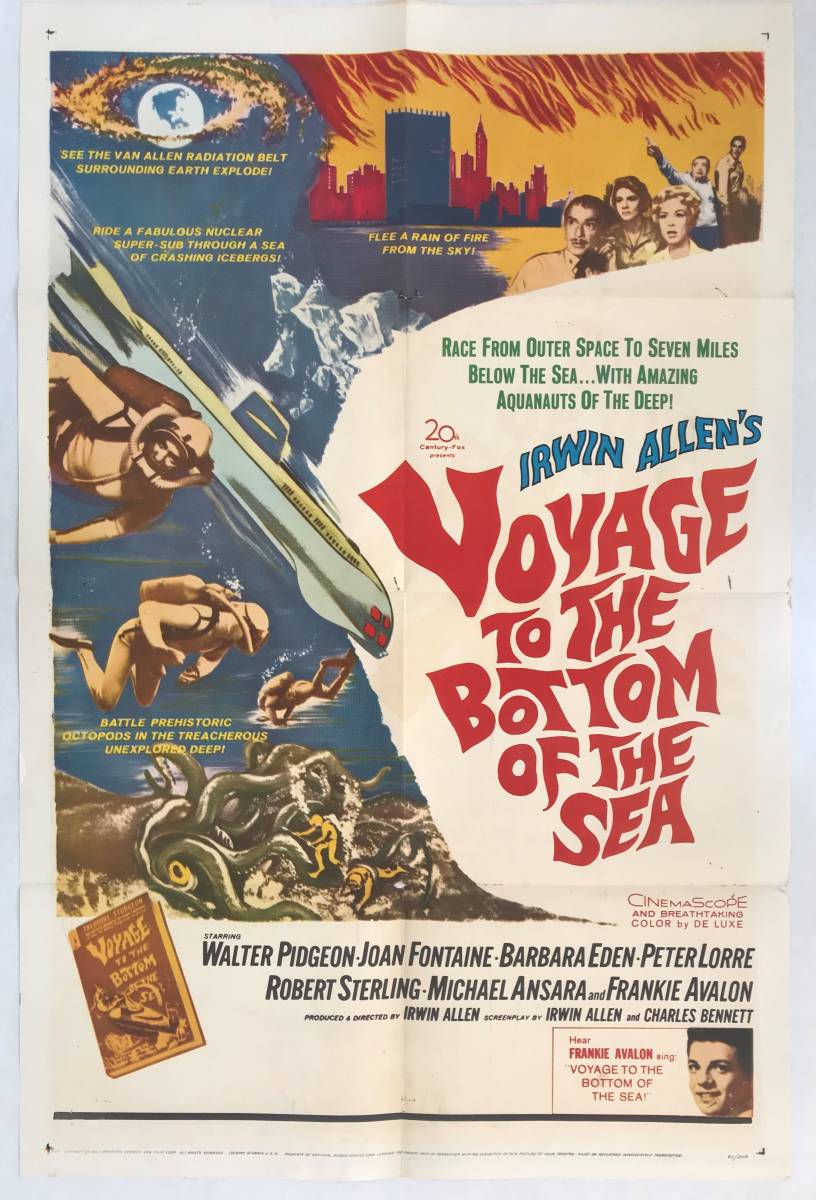★即決！稀少 SF 地球の危機 「 Voyage to the Bottom of the sea 」 1961年　US 1シート　オリジナル 映画ポスター 監督： Irwin Allen