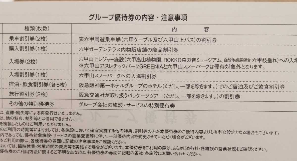 阪急阪神株主 グループ優待券 4冊(六甲山スノーパーク 入場券他)_画像2