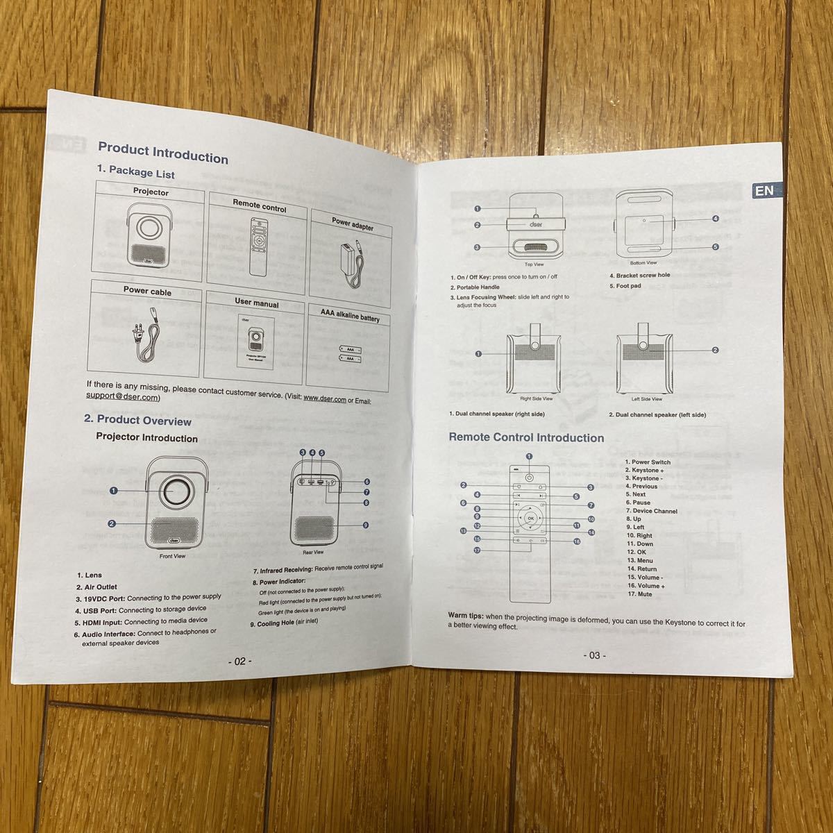 【プロジェクター deer DP1120】　iPhpne,Androidとの接続ケーブル、HDMIケーブル付き　未使用　動作確認済み　リモコン付き_画像10