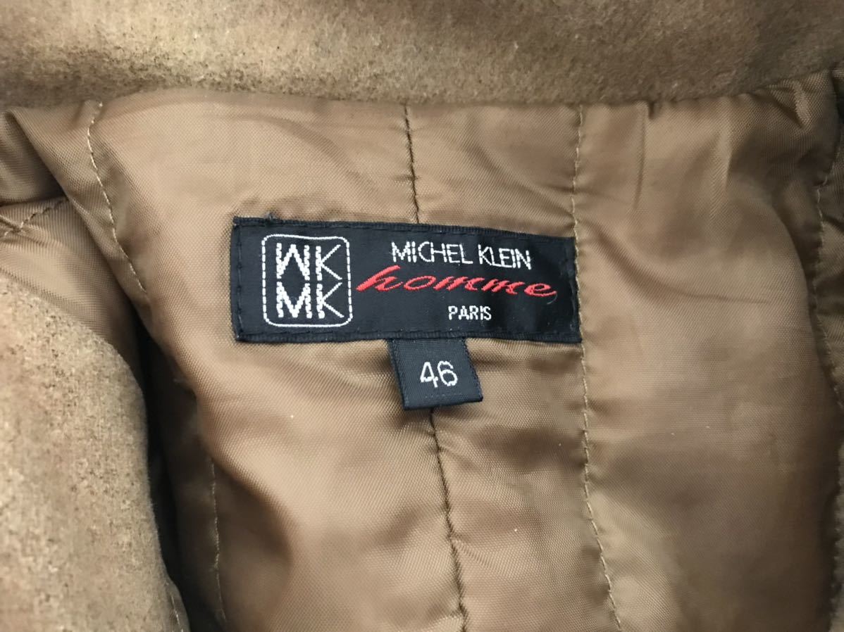 本物ミッシェルクランオムMICHELKLEINhommeウールダッフルコートパーカージャケットビジネススーツ キャメルMメンズ46