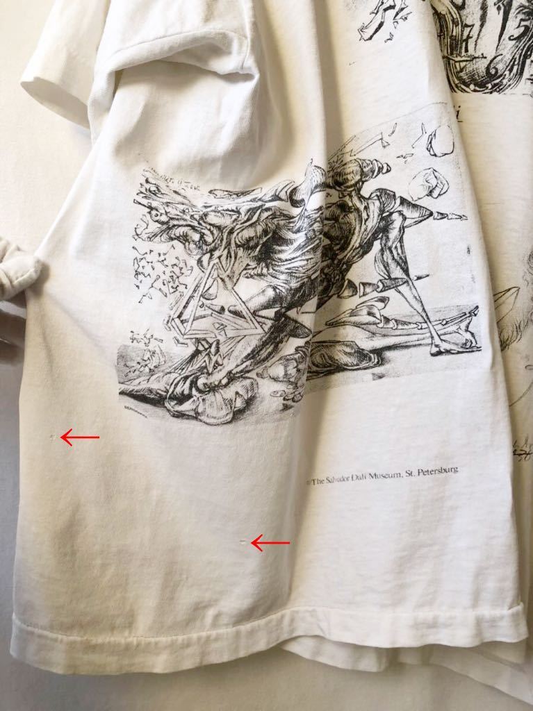 80s 90s Salvador Dali マルチプリント Tシャツ XL位 ビンテージ 80年代 90年代 サルバドール ダリ アート オリジナル ヴィンテージ_画像6