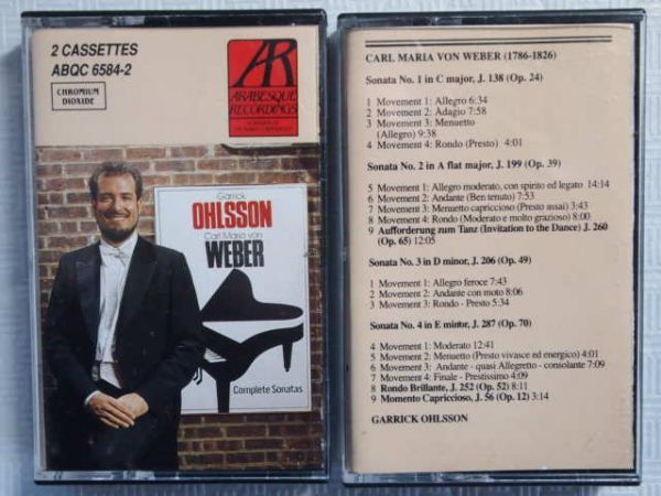 【誠実】 高音質クロムテープ グランドセール 再生確認済 オールソン 2本組 ウェーバー：ピアノソナタ全集 1987年
