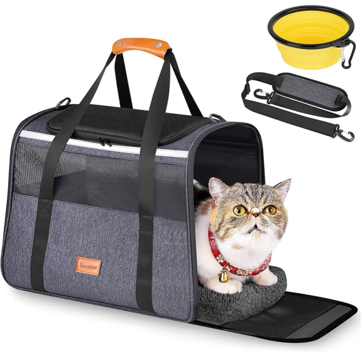 猫 キャリー バッグ 折りたたみ 猫壱 ポータブルキャリー 折りたたみ 折り畳み キャリー 猫用 ねこ キャリーバッグ 通院 お出かけ 外出 旅行 防災 避難所