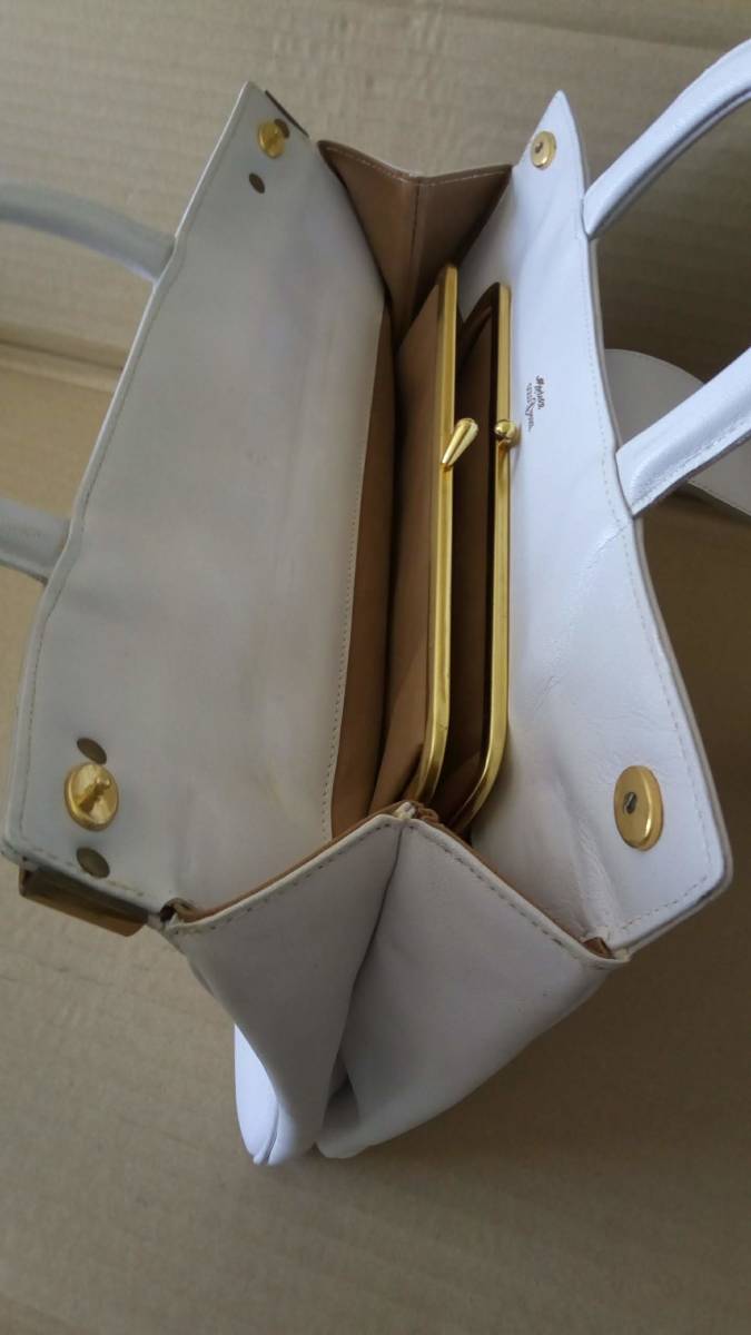 同梱不可】 【ゴールドファイル】 ドイツ製 ホワイト ハンドバッグ