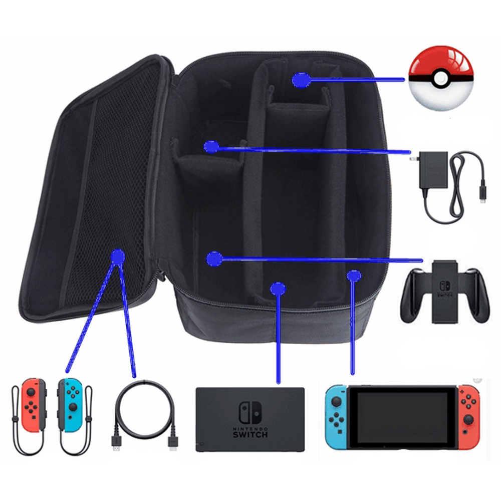 任天堂 スイッチ ゲーム用品 有機EL 対応 パソコン ゲーミング お出かけ 遠征 収納 保護 頑丈 バッグ ケース ニンテンドー Nintendo Switch_画像5