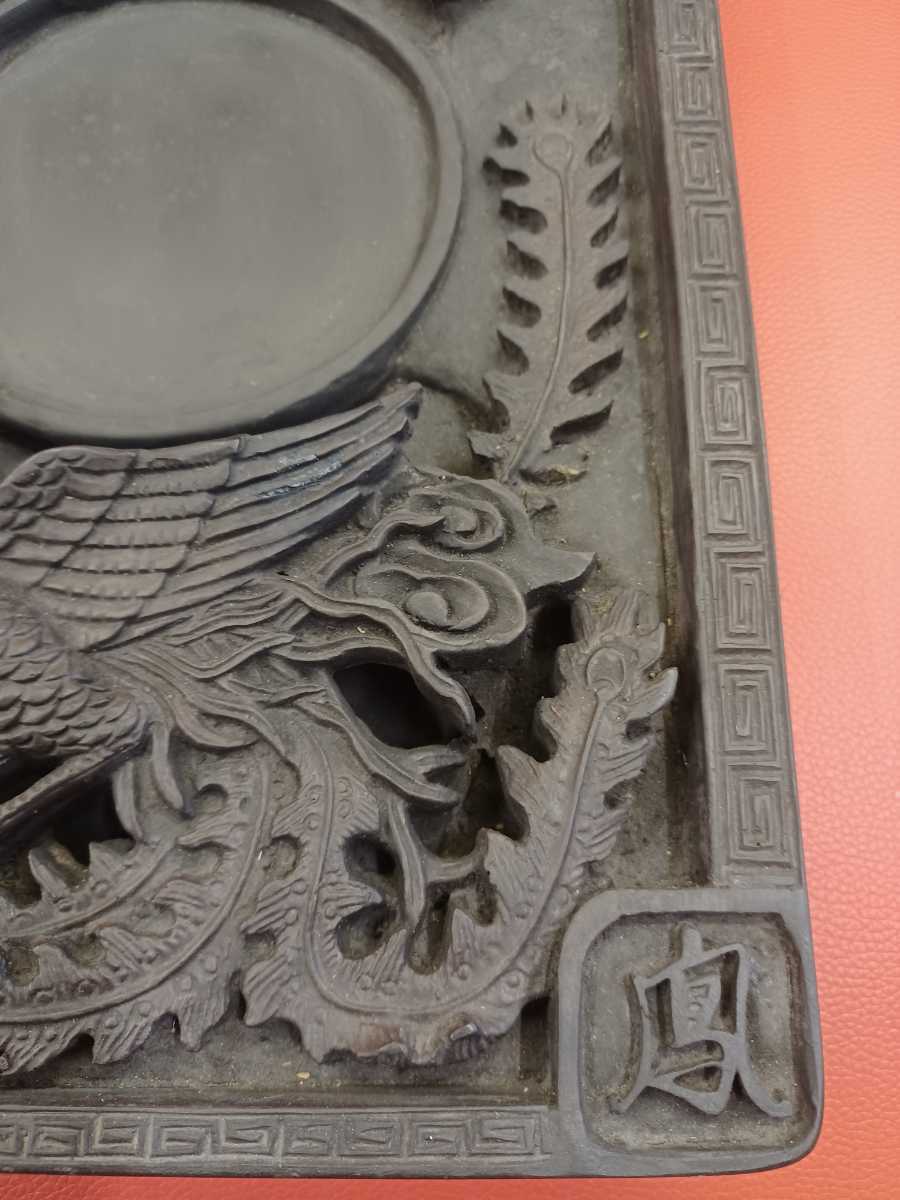 中国美術端渓硯雲龍彫刻石眼箱入文房四宝コレクション美術品【新発売