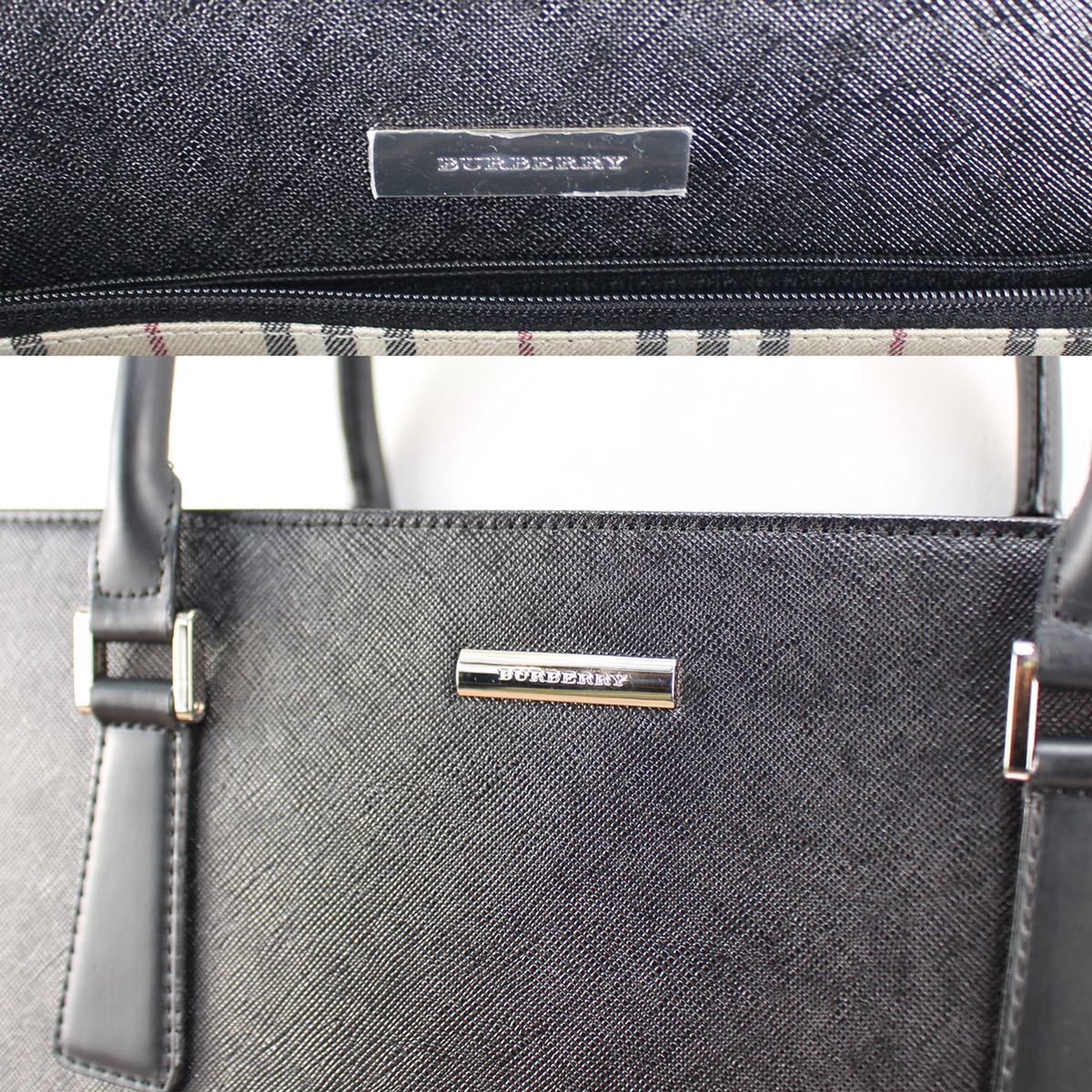 BURBERRY LOGO LEATHER HAND BAG/バーバリーロゴレザーハンドバッグ