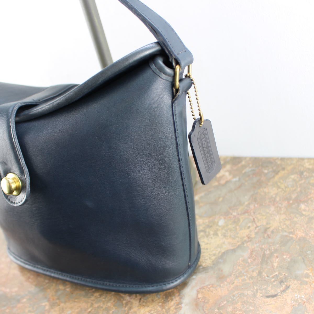 OLD COACH TURN LOCK LEATHER SHOULDER BAG MADE IN USA/オールド