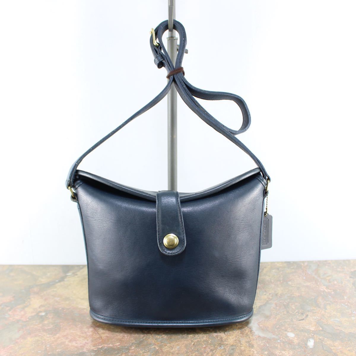 OLD COACH TURN LOCK LEATHER SHOULDER BAG MADE IN USA/オールド