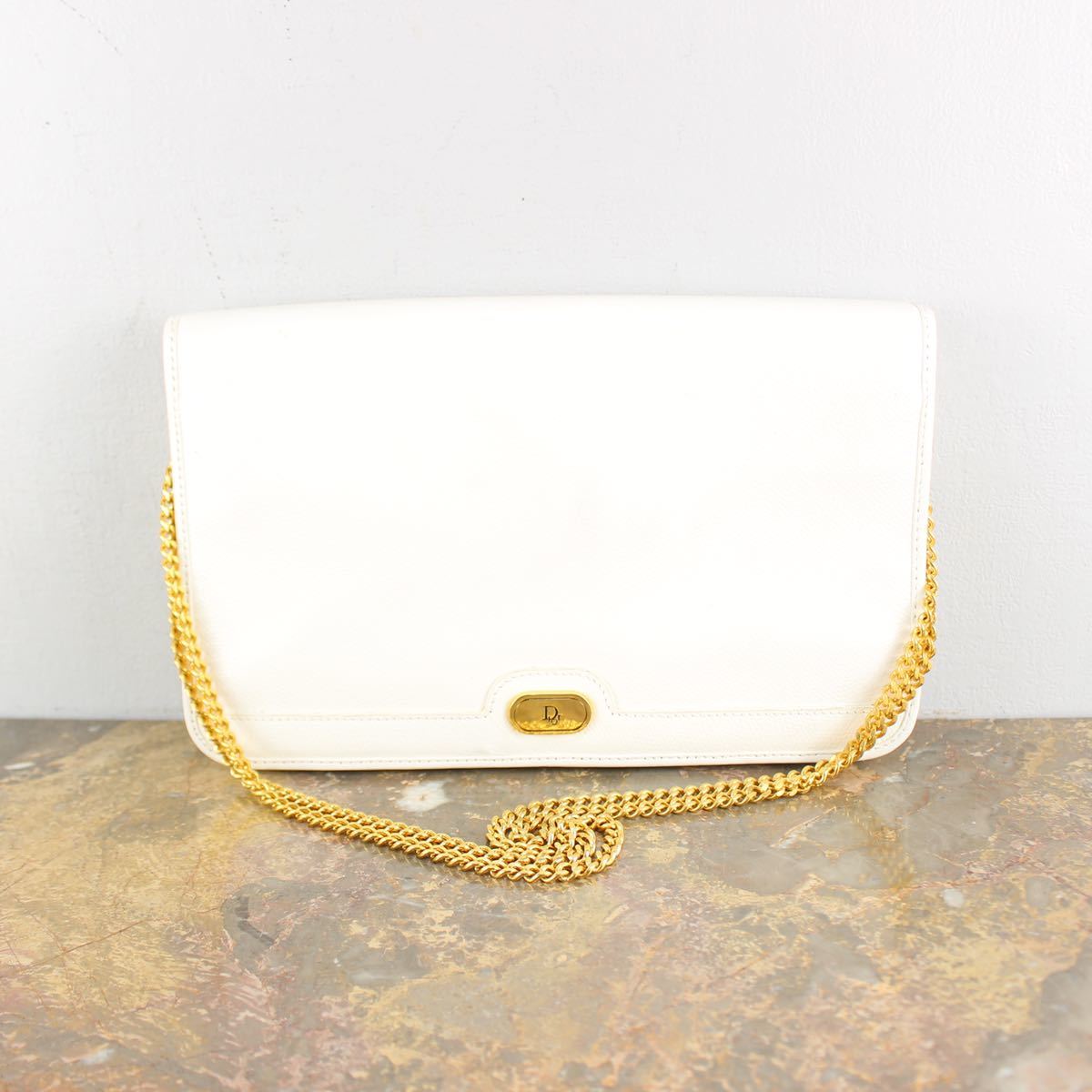 Christian Dior LOGO PATTERNED CHAIN SHOULDER BAG MADE IN FRANCE