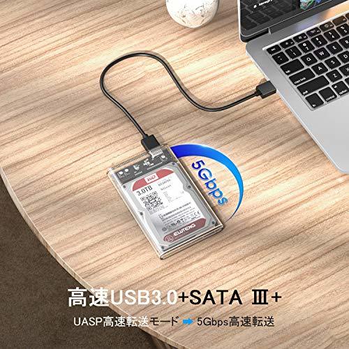 ELUTENG 2.5インチ hdd ケース USB3.0 HDD/SSD ケース 9.5mm/7mm 両対応 SSDケース ボックス SATA III 外付けハードディスク 5Gbps_画像3