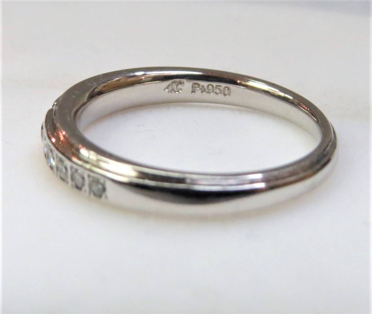 結婚指輪【4℃】【Pt950】消費税&送料込み・天然ダイヤモンド・3.8g