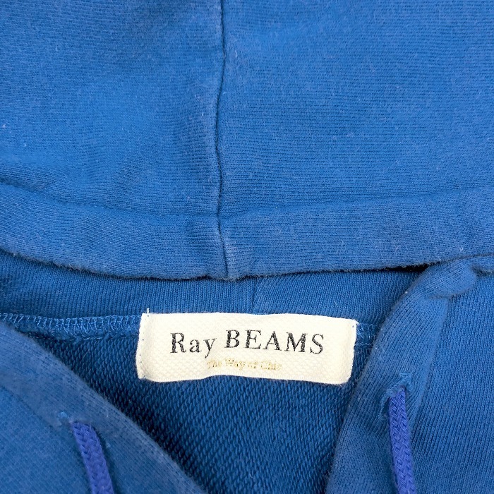 Ray Beams Ray Beams - lady's woman sweat pull over Parker cut and sewn reverse side wool both sides stripe long sleeve cotton 100% blue blue 