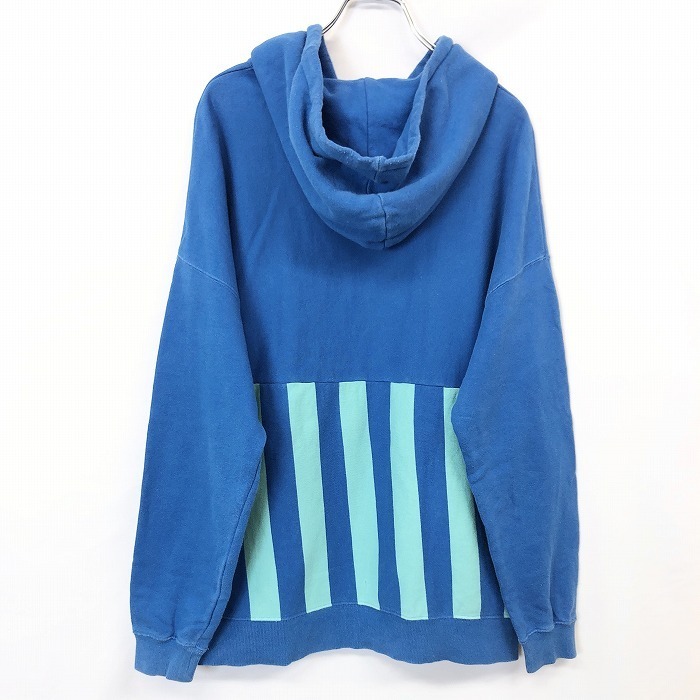 Ray Beams Ray Beams - lady's woman sweat pull over Parker cut and sewn reverse side wool both sides stripe long sleeve cotton 100% blue blue 