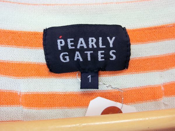 【1円スタート】PEARLY GATES(パーリーゲイツ) ノースリーブチュニック オレンジｘ白 レディース 1 ゴルフウェア 1812-0846 中古_画像4