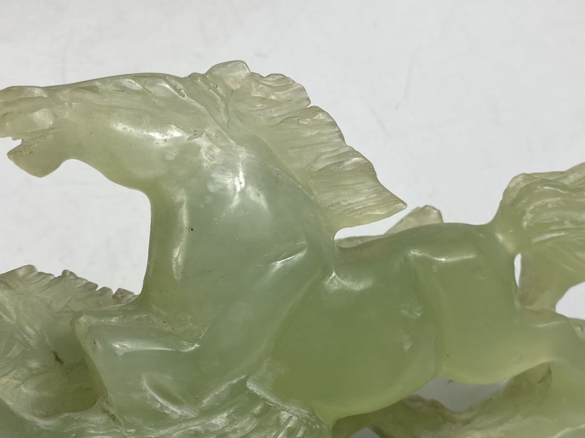 ヤフオク!   朝中国 古玩 中国美術 置物 翡翠 玉石 彫刻細工 馬