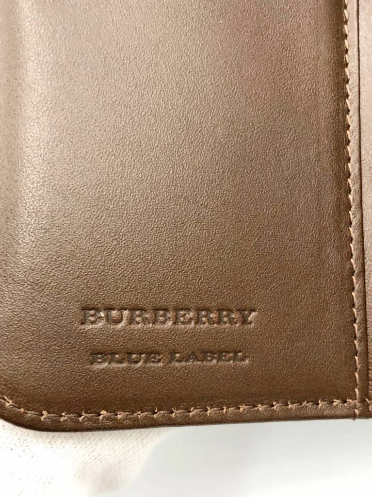 バーバリー ブルーレーベル 二つ折り財布 ダークブラウン×チェック 小銭入れ付き 未使用品 カードケース BURBERRY レディース