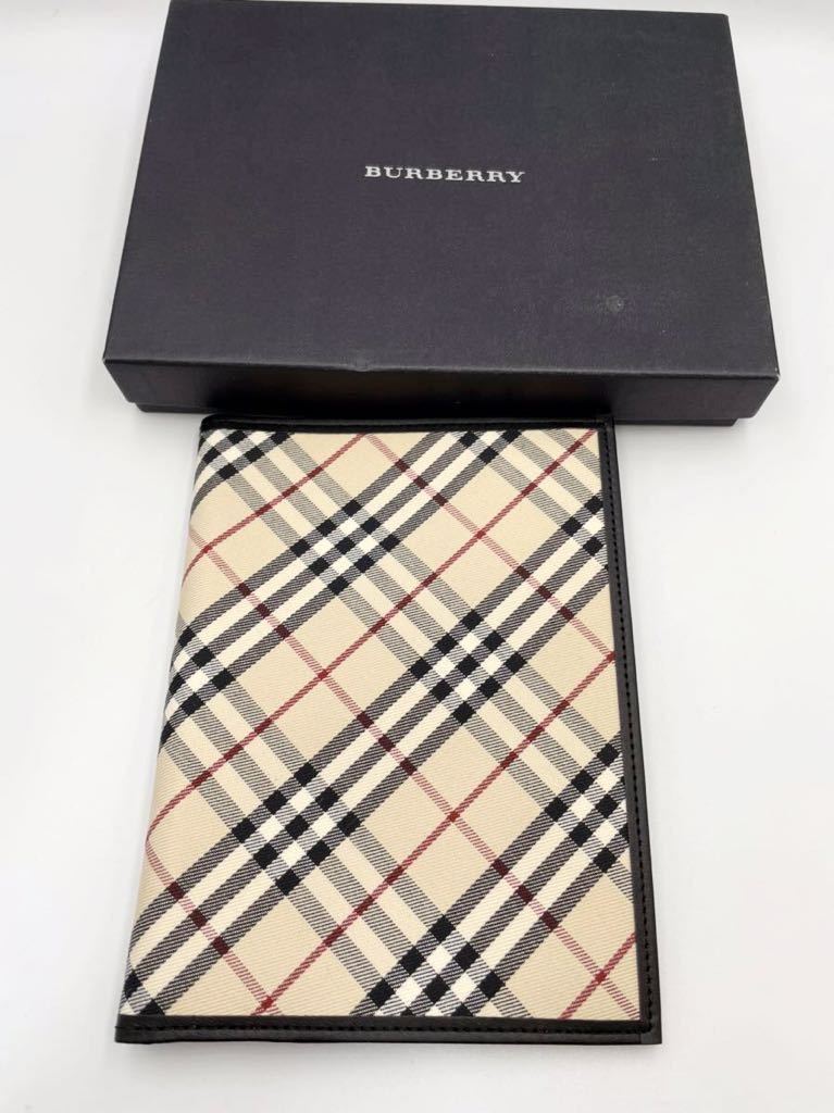 バーバリー ノートカバー ダークブラウン×チェック 未使用品 メンズ レディース ブックカバー BURBERRYの画像1