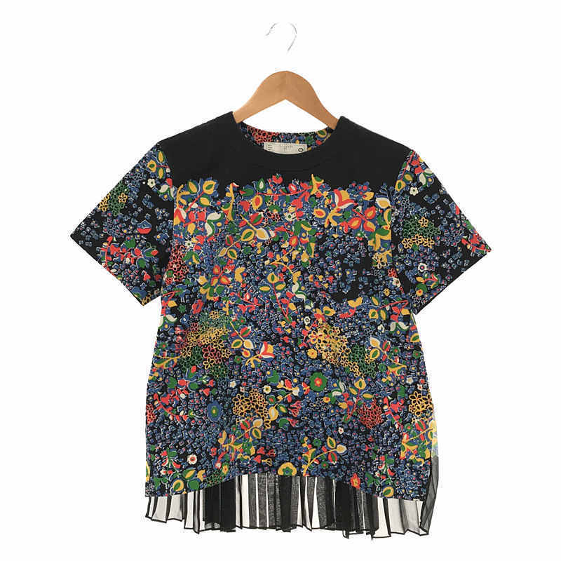 sacai / サカイ | バックプリーツ 花柄 ブラウス | 1 | ブラック