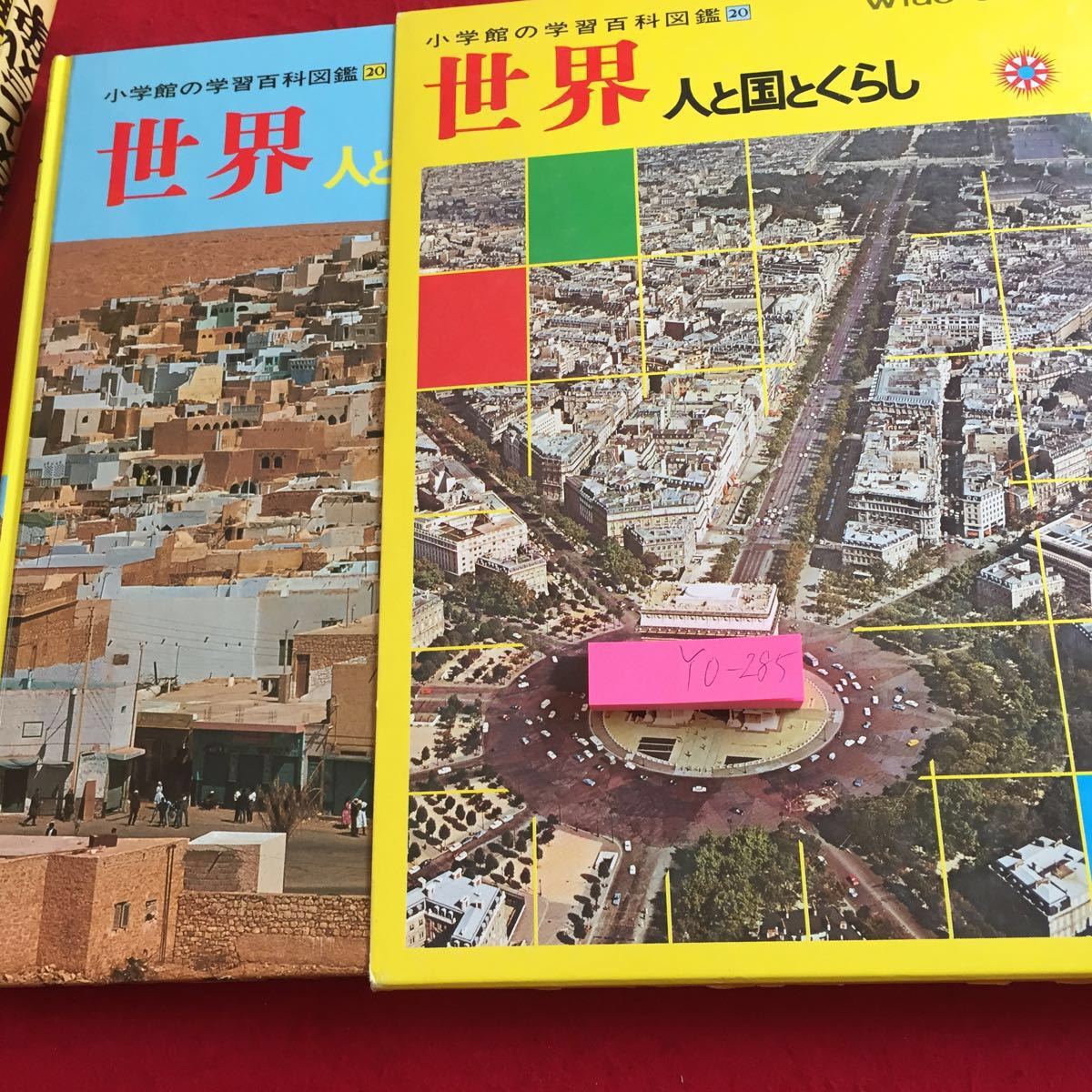 YU-285 小学館の学習百科図鑑20 世界 人と国とくらし ワイドカラー 箱付き 小学館 1991年第12刷発行 くらし 自然 産業 民族 資料_箱入り、傷あり