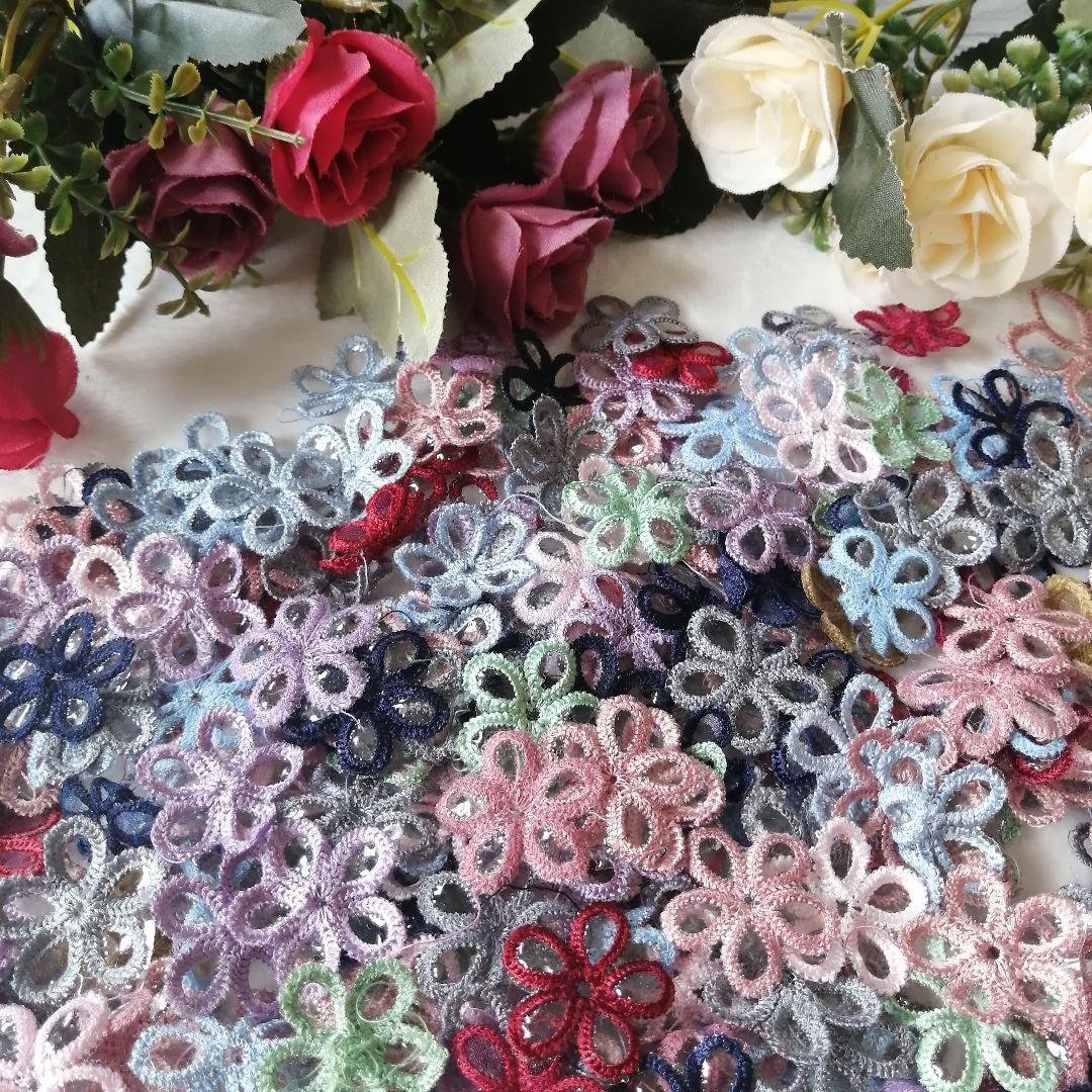 ハンドメイド 花柄刺繍 花刺繍 レース刺繍 刺繍ワッペン ワッベン 手作り 花モチーフ ミシンワッペン 大量 ワンポイント 手芸材 料素材