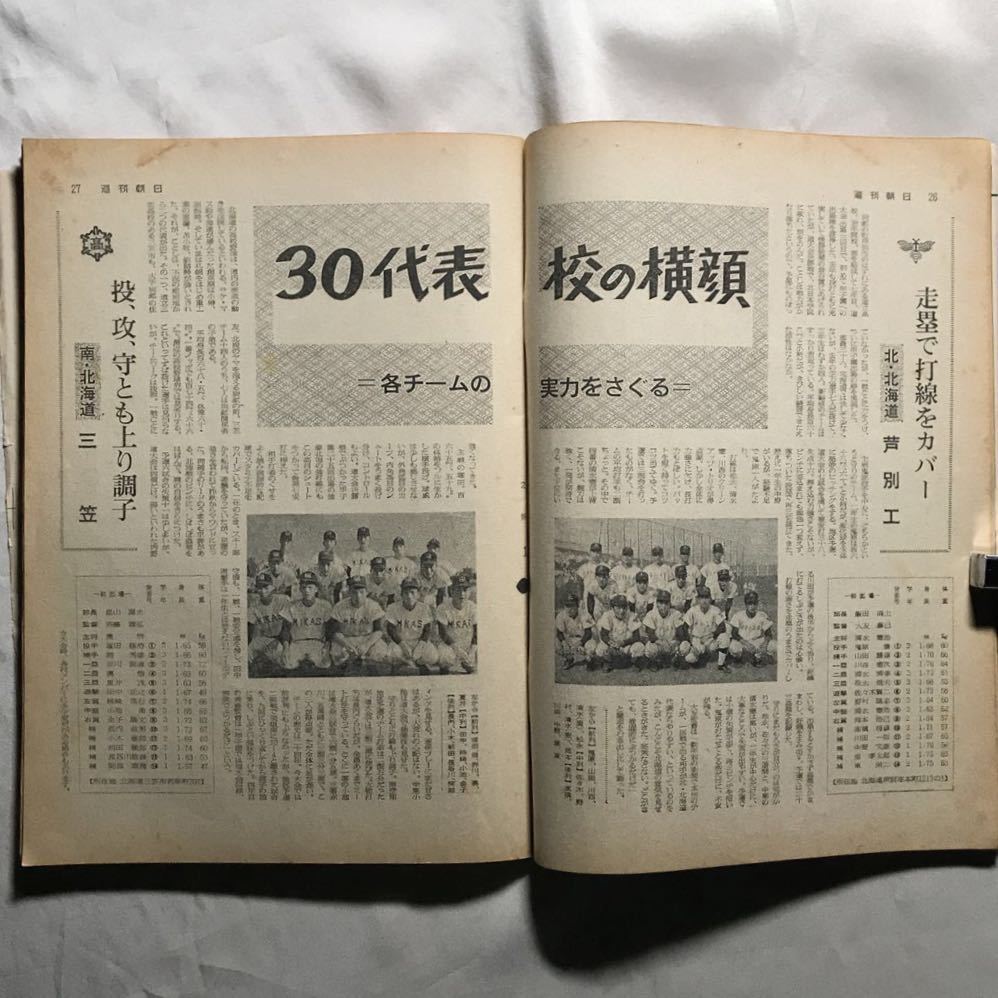 週刊朝日第51回高校野球甲子園大会昭和44年8月10日1969年(野球)｜売買 