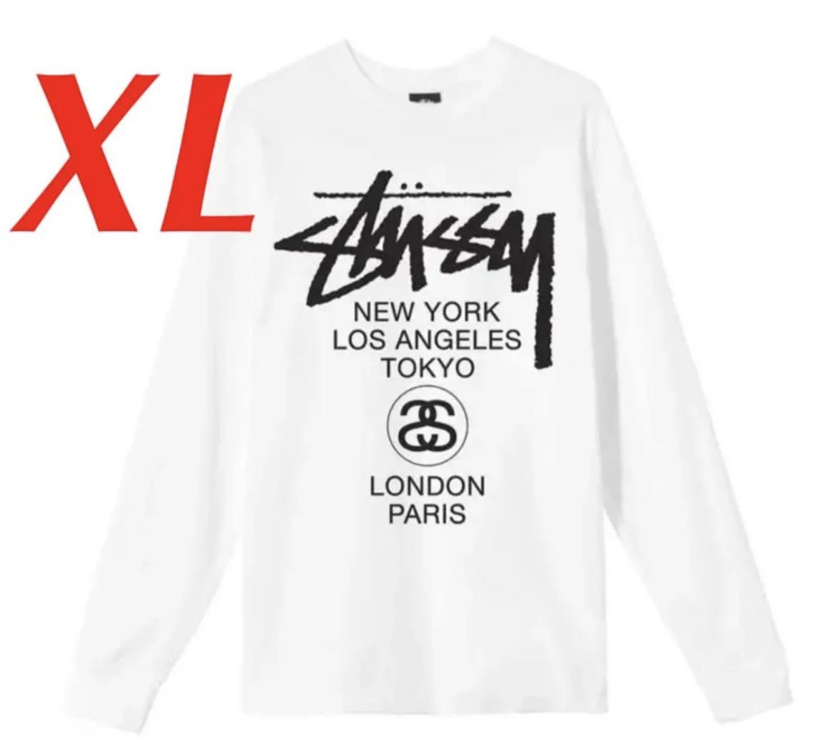 ロンT 黒 XXL ワールドツアー STUSSY - Tシャツ
