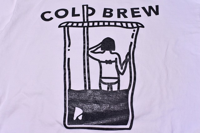 SUMMER RESORT ★ Cold Brew Girl T-shirt ★ コールドブリューガール ★ Tシャツ ★ REC COFFEE ★ レックコーヒー ★ 白 ★ M ★ 中古_画像3