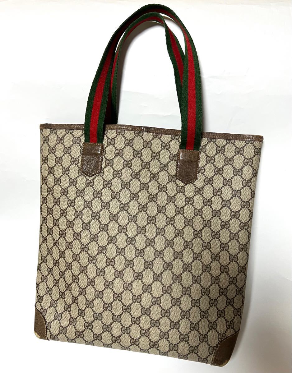 GUCCI オールドグッチ シェリーライン　GGトートバッグ