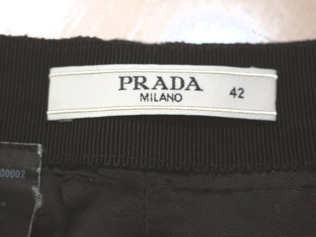 PRADA Prada lady's 10SS silk . skirt 42 black 