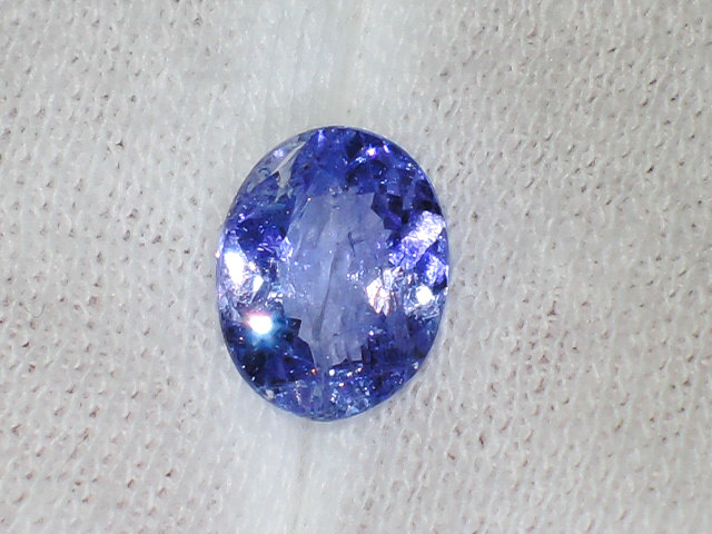 ★虹フラッシュ★タンザナイト ファセットカット★2.15ct/9.2mm★天然石黝簾石★オーバルカボションルース裸石宝石ケース入れ★kamesan