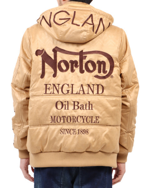 正規通販 ジャケット Norton ノートン 213N1700 新品 XL キャメル 中綿ジャケット ポリスウェード フードインパクト その他