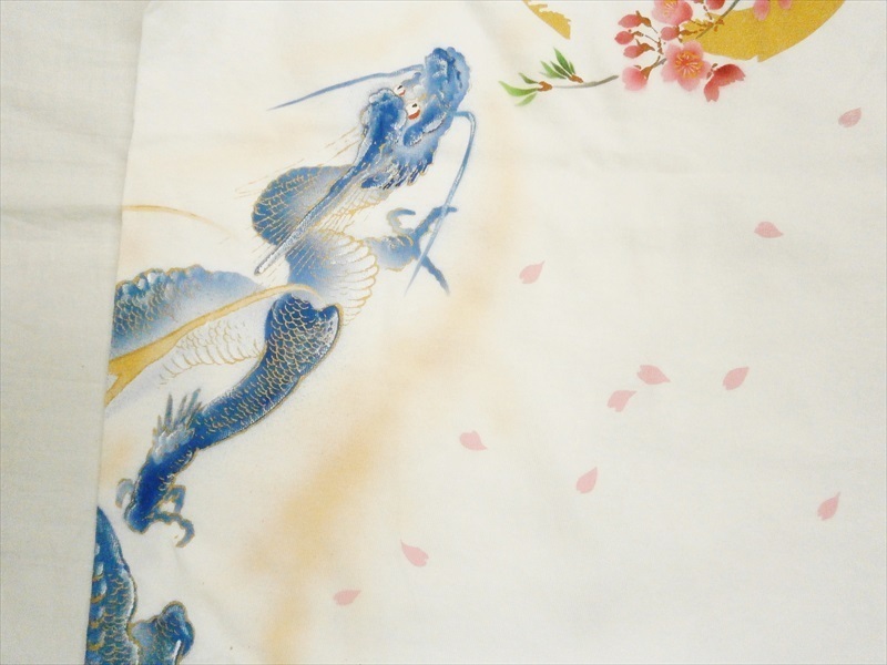 ./ZEN×... collaboration KTLH0023 hand ..* peace pattern [....VS blue dragon ] long sleeve T shirt white L new goods 