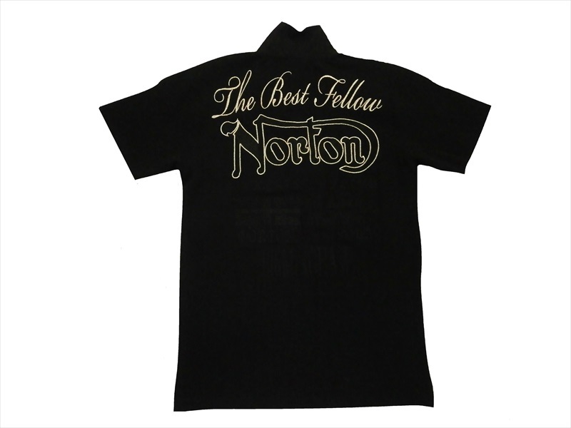 Norton ノートン 182N1201 ストライプ ブリスター ジャガード 半袖ポロシャツ ブラック M新品_画像3