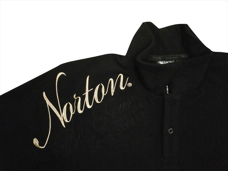 Norton ノートン 182N1201 ストライプ ブリスター ジャガード 半袖ポロシャツ ブラック M新品_画像7
